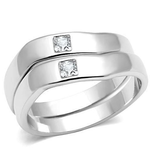 Picture of 3W039 - Brass Ring Rhodium Women AAA Grade CZ Clear