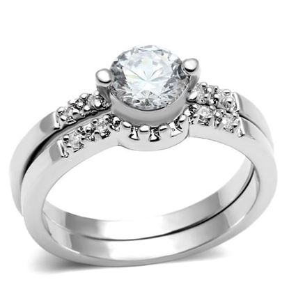 Picture of 3W044 - Brass Ring Rhodium Women AAA Grade CZ Clear