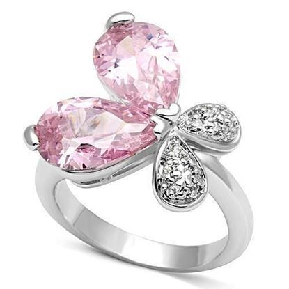 Picture of 3W051 - Brass Ring Rhodium Women AAA Grade CZ Rose