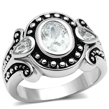 Picture of 3W056 - Brass Ring Rhodium Women AAA Grade CZ Clear