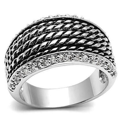 Picture of 3W065 - Brass Ring Rhodium Women AAA Grade CZ Clear