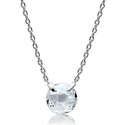 Picture of 3W074 - Brass Necklace Rhodium Women AAA Grade CZ Clear