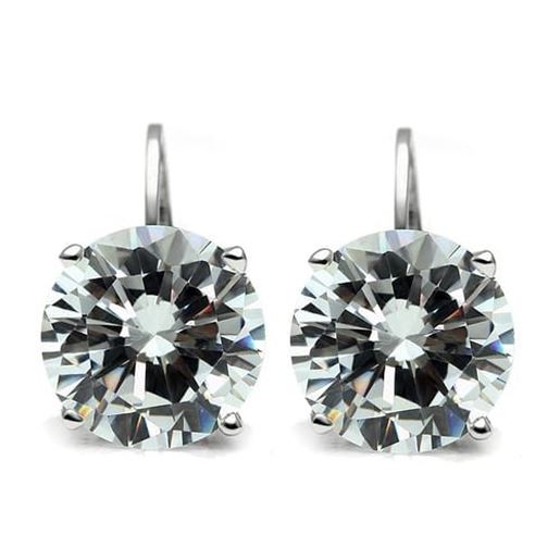 Picture of 3W090 - Brass Earrings Rhodium Women AAA Grade CZ Clear