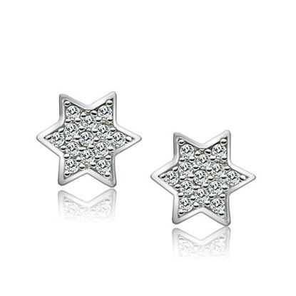 Picture of 3W092 - Brass Earrings Rhodium Women AAA Grade CZ Clear