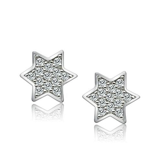 Picture of 3W092 - Brass Earrings Rhodium Women AAA Grade CZ Clear