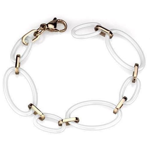 Picture of 3W1004 - Stainless Steel Bracelet IP Rose Gold(Ion Plating) Women Ceramic White