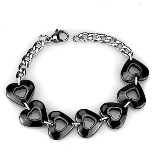 Picture of 3W1007 - Stainless Steel Bracelet High polished (no plating) Women Ceramic Jet