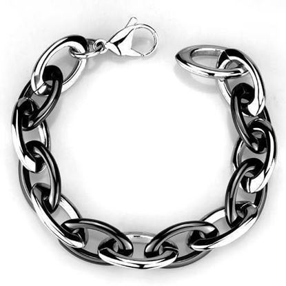 Picture of 3W1009 - Stainless Steel Bracelet High polished (no plating) Women Ceramic Jet