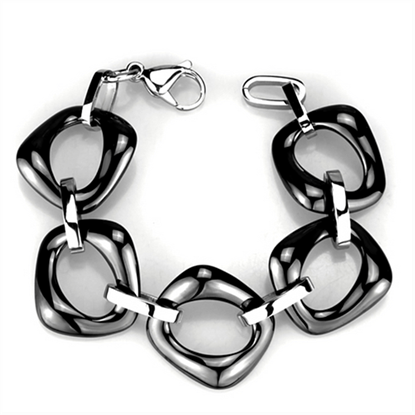 Picture of 3W1013 - Stainless Steel Bracelet High polished (no plating) Women Ceramic Jet