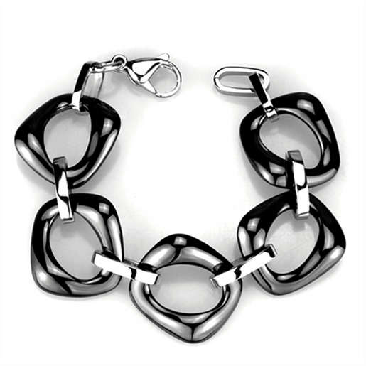 Picture of 3W1013 - Stainless Steel Bracelet High polished (no plating) Women Ceramic Jet