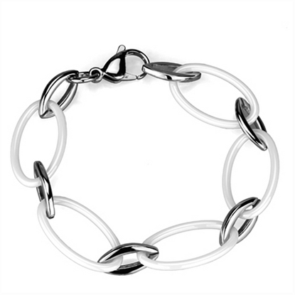 Picture of 3W1014 - Stainless Steel Bracelet High polished (no plating) Women Ceramic White