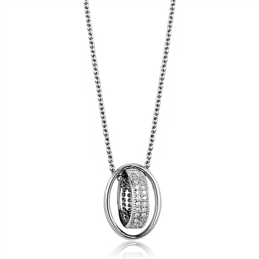 Picture of 3W1032 - Brass Chain Pendant Rhodium Women AAA Grade CZ Clear