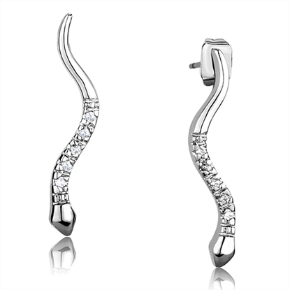 Picture of 3W1051 - Brass Earrings Rhodium Women AAA Grade CZ Clear