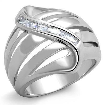 Picture of 3W1077 - Brass Ring Rhodium Women AAA Grade CZ Clear