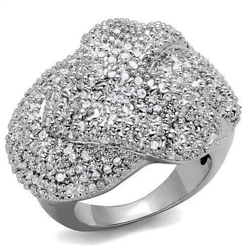 Picture of 3W1078 - Brass Ring Rhodium Women AAA Grade CZ Clear