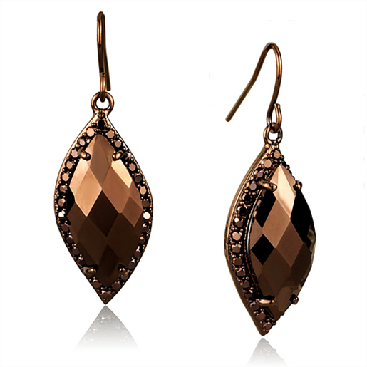 Picture of 3W1112 - Brass Earrings IP Coffee light Women AAA Grade CZ Light Coffee