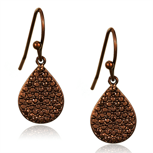 Picture of 3W1118 - Brass Earrings IP Coffee light Women AAA Grade CZ Light Coffee