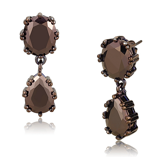 Picture of 3W1121 - Brass Earrings IP Coffee light Women AAA Grade CZ Light Coffee