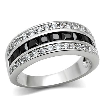 Picture of 3W117 - Brass Ring Rhodium Women AAA Grade CZ Jet