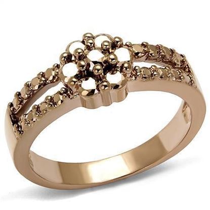 Picture of 3W1192 - Brass Ring IP Rose Gold(Ion Plating) Women AAA Grade CZ Metallic Light Gold