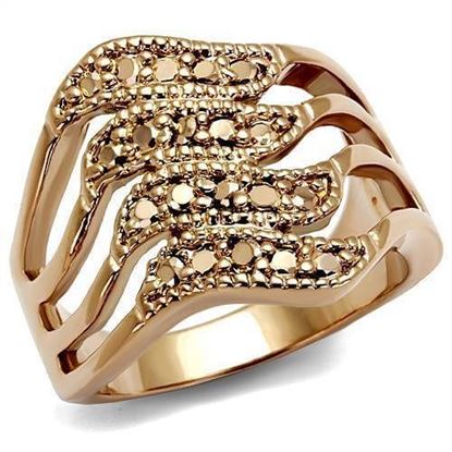 Picture of 3W1196 - Brass Ring IP Rose Gold(Ion Plating) Women AAA Grade CZ Metallic Light Gold