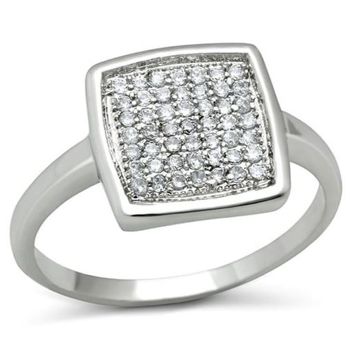 Picture of 3W120 - Brass Ring Rhodium Women AAA Grade CZ Clear