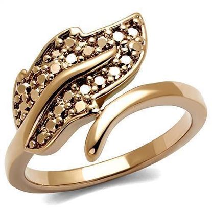 Picture of 3W1200 - Brass Ring IP Rose Gold(Ion Plating) Women AAA Grade CZ Metallic Light Gold