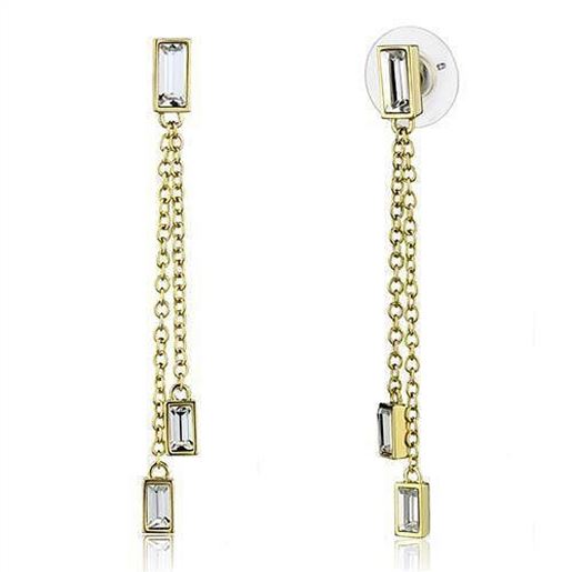 Picture of 3W1202 - Brass Earrings Gold Women Top Grade Crystal Clear