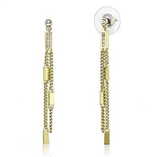 Picture of 3W1203 - Brass Earrings Gold Women Top Grade Crystal Clear