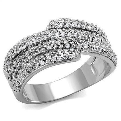 Picture of 3W1214 - Brass Ring Rhodium Women AAA Grade CZ Clear