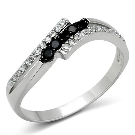 Picture of 3W122 - Brass Ring Rhodium + Ruthenium Women AAA Grade CZ Jet