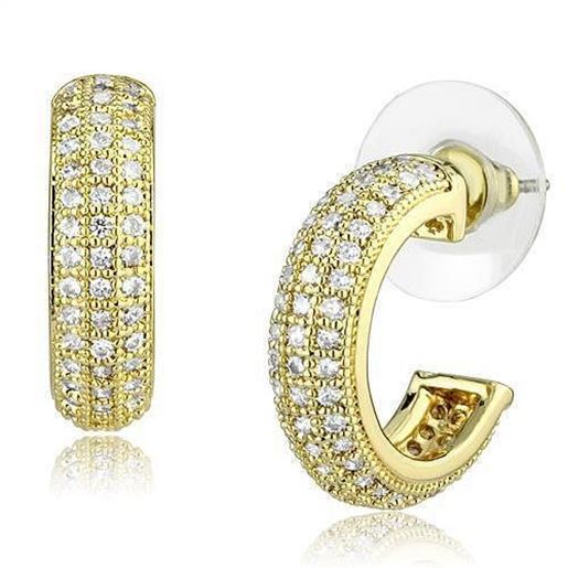 Picture of 3W1261 - Brass Earrings Gold Women AAA Grade CZ Clear