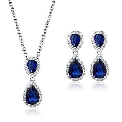 Picture of 3W1264 - Brass Jewelry Sets Rhodium Women Synthetic Montana