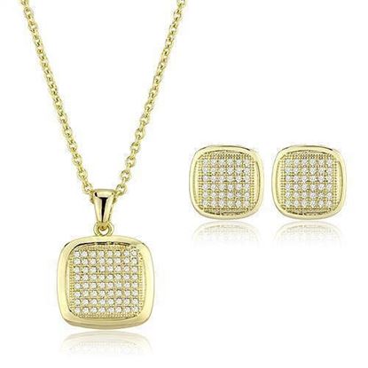 Picture of 3W1269 - Brass Jewelry Sets Gold Women AAA Grade CZ Clear