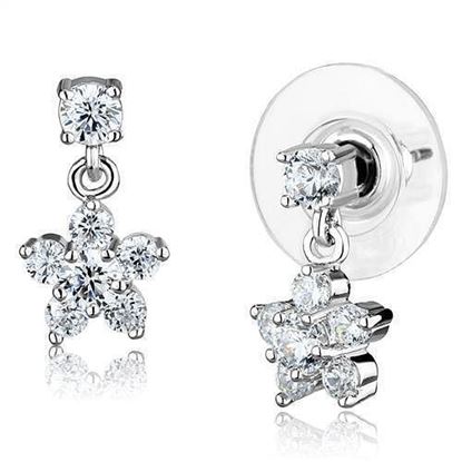 Picture of 3W1284 - Brass Earrings Rhodium Women AAA Grade CZ Clear