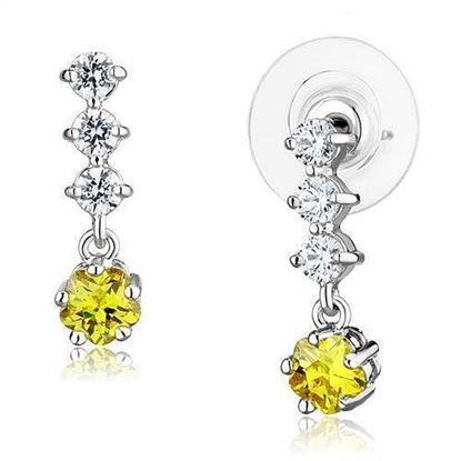 Picture of 3W1285 - Brass Earrings Rhodium Women AAA Grade CZ Topaz