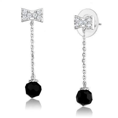 Picture of 3W1300 - Brass Earrings Rhodium Women AAA Grade CZ Clear