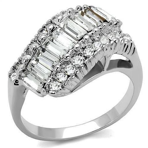 Picture of 3W1306 - Brass Ring Rhodium Women Top Grade Crystal Clear