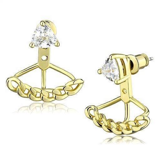 Picture of 3W1313 - Brass Earrings Gold Women AAA Grade CZ Clear