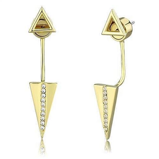 Picture of 3W1314 - Brass Earrings Gold Women Top Grade Crystal Clear