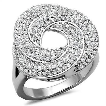 Picture of 3W1319 - Brass Ring Rhodium Women AAA Grade CZ Clear