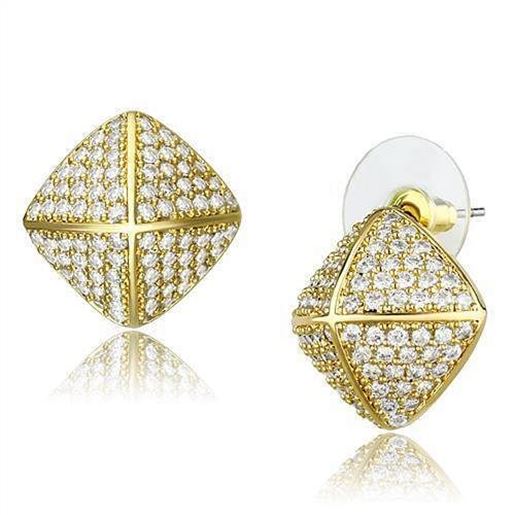 Picture of 3W1323 - Brass Earrings Gold Women AAA Grade CZ Clear