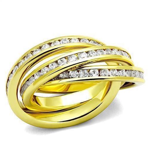 Picture of 3W1330 - Brass Ring Gold Women AAA Grade CZ Clear