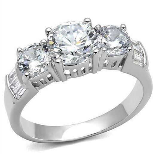 Picture of 3W1343 - Brass Ring Rhodium Women AAA Grade CZ Clear