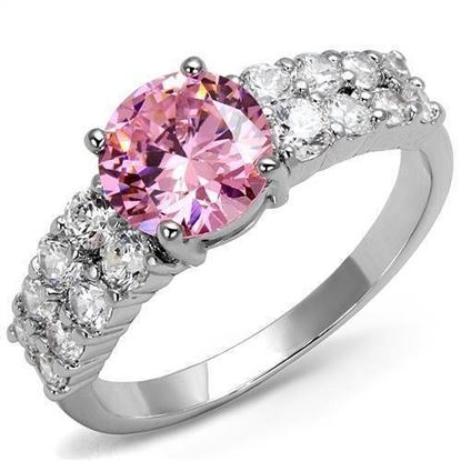 Picture of 3W1361 - Brass Ring Rhodium Women AAA Grade CZ Rose