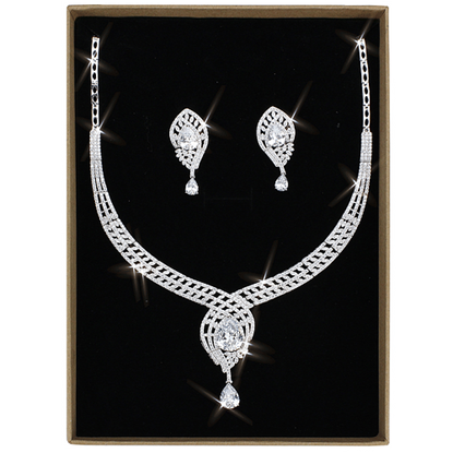 Picture of 3W1415 - Brass Jewelry Sets Rhodium Women AAA Grade CZ Clear