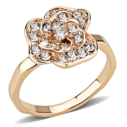 Picture of 3W1491 - Brass Ring Rose Gold Women Top Grade Crystal Clear