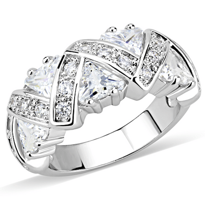 Picture of 3W1533 - Brass Ring Rhodium Women AAA Grade CZ Clear