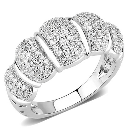 Picture of 3W1540 - Brass Ring Rhodium Women AAA Grade CZ Clear