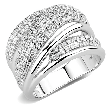 Picture of 3W1544 - Brass Ring Rhodium Women AAA Grade CZ Clear